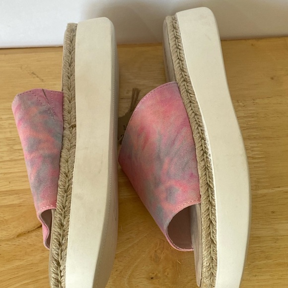 Cool Planet Steve Madde Juniper Pink/Blue Tie Dye Platform Slide Sandals Sz 8 - Picture 6 of 8